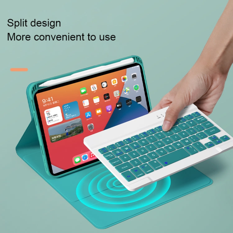 HK006 Square Keys Detachable Bluetooth Keyboard Leather Tablet Case with Holder for iPad mini 6(Black+White) - For iPad mini by PMC TechLife | Online Shopping South Africa | PMC TechLife