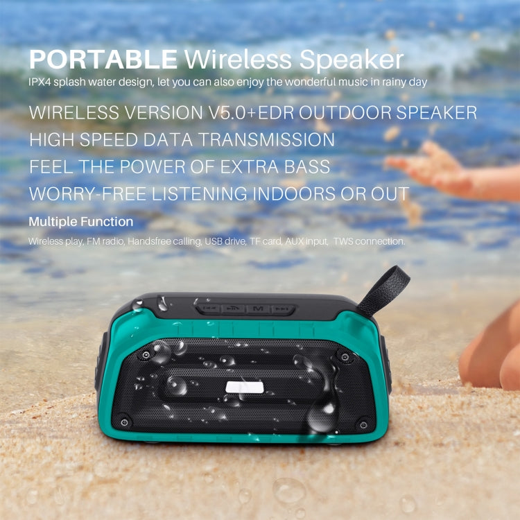 New Rixing NR-906 TWS Waterproof Bluetooth Speaker Support Hands-free Call / FM with Handle(Red) - Desktop Speaker by NewRixing | Online Shopping South Africa | PMC Jewellery | Buy Now Pay Later Mobicred