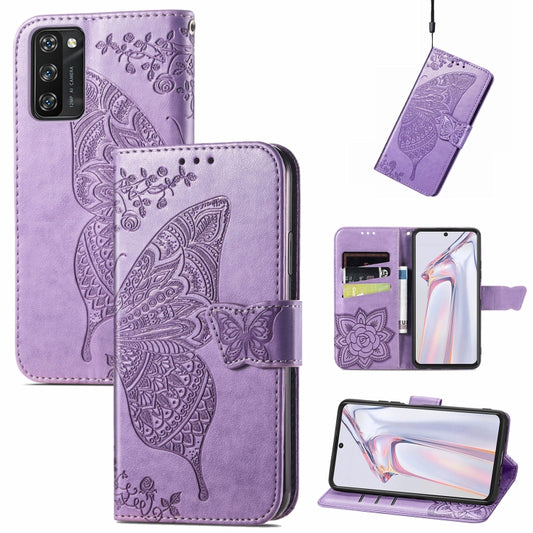 For Blackview A100 Butterfly Love Flower Embossed Horizontal Flip Leather Case with Holder & Card Slots & Wallet & Lanyard(Light Purple) - More Brand by PMC Jewellery | Online Shopping South Africa | PMC Jewellery | Buy Now Pay Later Mobicred