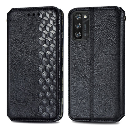 For Blackview A100 Cubic Grid Pressed Horizontal Flip Magnetic PU Leather Case with Holder & Card Slots & Wallet(Black) - More Brand by PMC Jewellery | Online Shopping South Africa | PMC Jewellery | Buy Now Pay Later Mobicred
