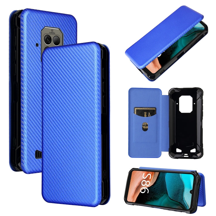 For Doogee S86 / S86 Pro Carbon Fiber Texture Horizontal Flip TPU + PC + PU Leather Case with Card Slot(Blue) - More Brand by PMC Jewellery | Online Shopping South Africa | PMC Jewellery | Buy Now Pay Later Mobicred