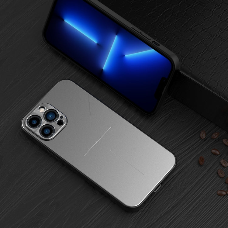For iPhone 13 Pro R-JUST RJ-52 3-Line Style Metal TPU Shockproof Protective Case (Silver) - iPhone 13 Pro Cases by R-JUST | Online Shopping South Africa | PMC TechLife | Buy Now Pay Later Mobicred