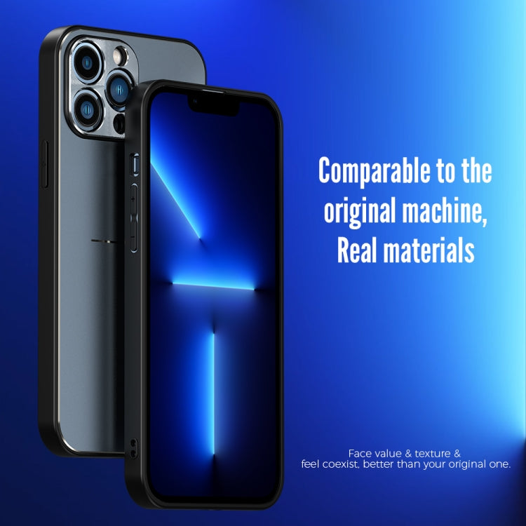 For iPhone 13 Pro R-JUST RJ-52 3-Line Style Metal TPU Shockproof Protective Case (Blue) - iPhone 13 Pro Cases by R-JUST | Online Shopping South Africa | PMC Jewellery