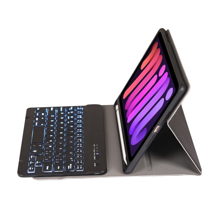 A06BS Ultra-thin Backlight Bluetooth Keyboard Leather Tablet Case with Holder & Pen Slot For iPad mini 6 / mini 7(Black) - For iPad mini by PMC TechLife | Online Shopping South Africa | PMC TechLife | Buy Now Pay Later Mobicred
