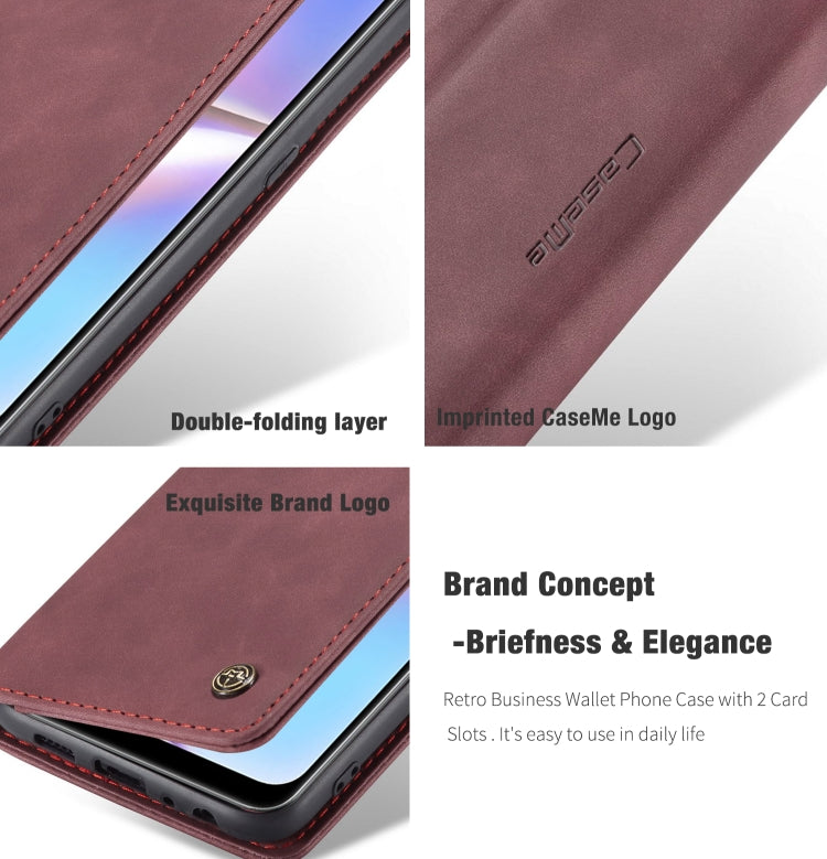 For Galaxy A10s CaseMe-013 Multifunctional Horizontal Flip Leather Case with Card Slot & Holder & Wallet(Wine Red) - Galaxy Phone Cases by CaseMe | Online Shopping South Africa | PMC Jewellery | Buy Now Pay Later Mobicred