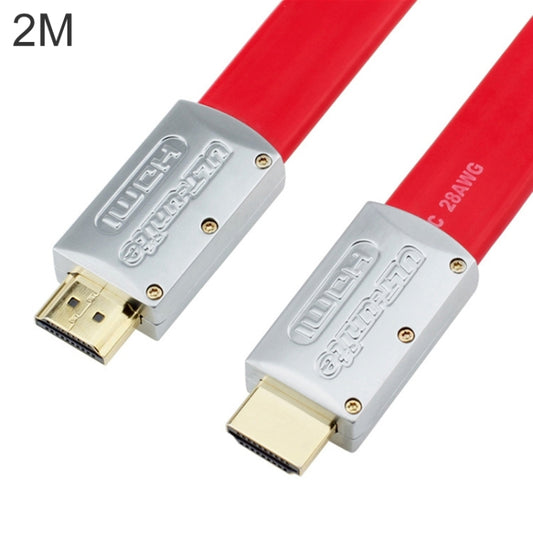 ULT-unite 4K Ultra HD Gold-plated HDMI to HDMI Flat Cable, Cable Length:2m(Red) - Cable by ult-unite | Online Shopping South Africa | PMC Jewellery | Buy Now Pay Later Mobicred