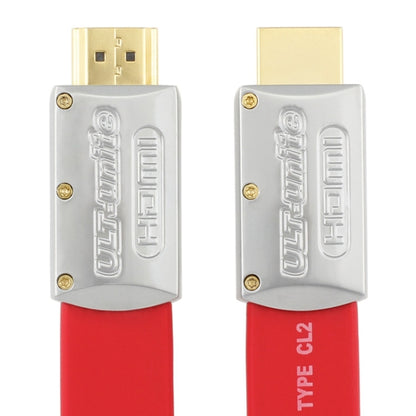 ULT-unite 4K Ultra HD Gold-plated HDMI to HDMI Flat Cable, Cable Length:8m(Red) - Cable by ult-unite | Online Shopping South Africa | PMC Jewellery | Buy Now Pay Later Mobicred