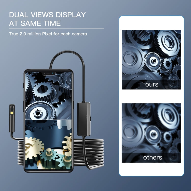 AN100 3 in 1 IP68 Waterproof USB-C / Type-C + Micro USB + USB Dual Cameras Industrial Digital Endoscope with 9 LEDs, Support Android System, Lens Diameter: 8mm, Length:1m Soft Cable -  by PMC Jewellery | Online Shopping South Africa | PMC Jewellery | Buy Now Pay Later Mobicred