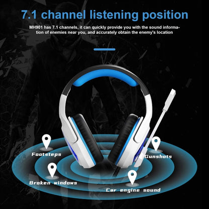 SADES MH901 7.1 Channel USB Adjustable Gaming Headset with Microphone(Blue White) - Multimedia Headset by SADES | Online Shopping South Africa | PMC Jewellery | Buy Now Pay Later Mobicred