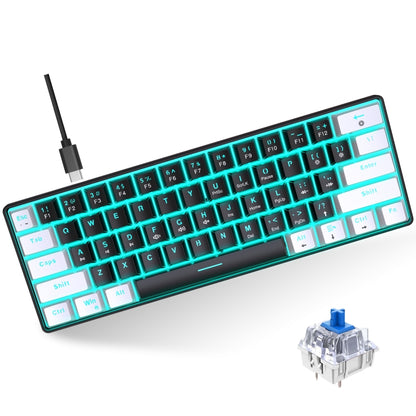 HXSJ V900 61 Keys Cool Lighting Effect Mechanical Wired Keyboard (Black White) - Wired Keyboard by HXSJ | Online Shopping South Africa | PMC Jewellery | Buy Now Pay Later Mobicred