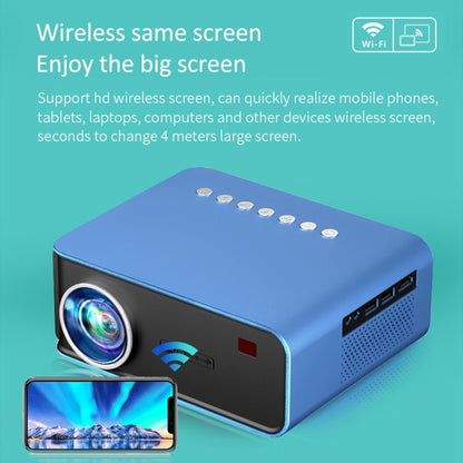 T4 Same Screen Version 1024x600 1200 Lumens Portable Home Theater LCD Projector, Plug Type:EU Plus(Blue) - Mini Projector by PMC Jewellery | Online Shopping South Africa | PMC Jewellery | Buy Now Pay Later Mobicred