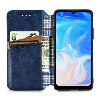 For Doogee N40 Pro Cubic Grid Pressed Horizontal Flip Magnetic Leather Case with Holder & Card Slots & Wallet(Blue) - More Brand by PMC Jewellery | Online Shopping South Africa | PMC Jewellery | Buy Now Pay Later Mobicred