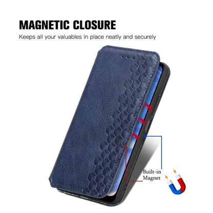 For Doogee N40 Pro Cubic Grid Pressed Horizontal Flip Magnetic Leather Case with Holder & Card Slots & Wallet(Blue) - More Brand by PMC Jewellery | Online Shopping South Africa | PMC Jewellery | Buy Now Pay Later Mobicred