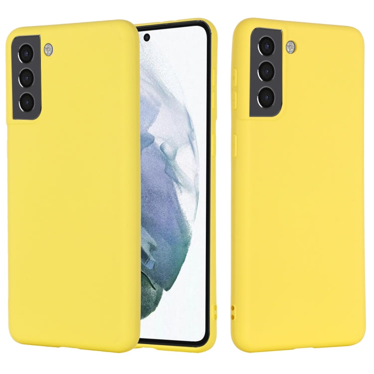 For Samsung Galaxy S22 5G Pure Color Liquid Silicone Shockproof Full Coverage Phone Case(Yellow) - Galaxy S22 5G Cases by PMC Jewellery | Online Shopping South Africa | PMC Jewellery