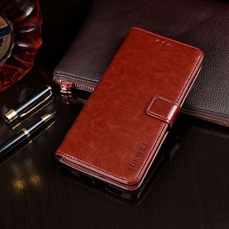 For Oukitel C25 idewei Crazy Horse Texture Leather Phone Case with Holder & Card Slots & Wallet(Brown) - More Brand by idewei | Online Shopping South Africa | PMC Jewellery | Buy Now Pay Later Mobicred