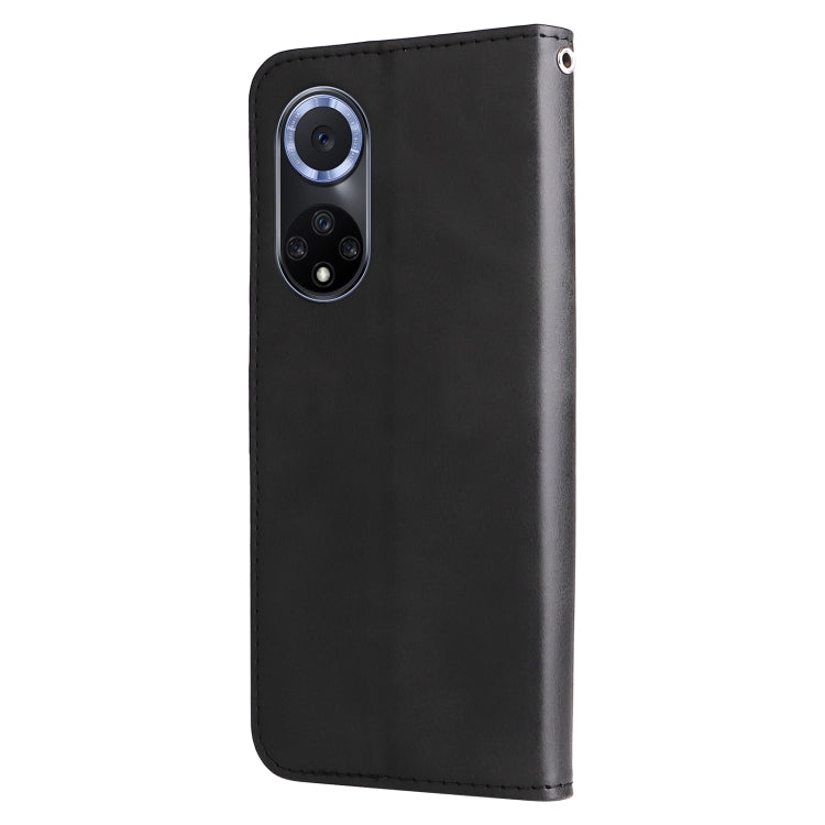 For Huawei nova 9 / Honor 50 5G Calf Texture Zipper Horizontal Flip Leather Phone Case(Black) - Honor Cases by PMC TechLife | Online Shopping South Africa | PMC TechLife