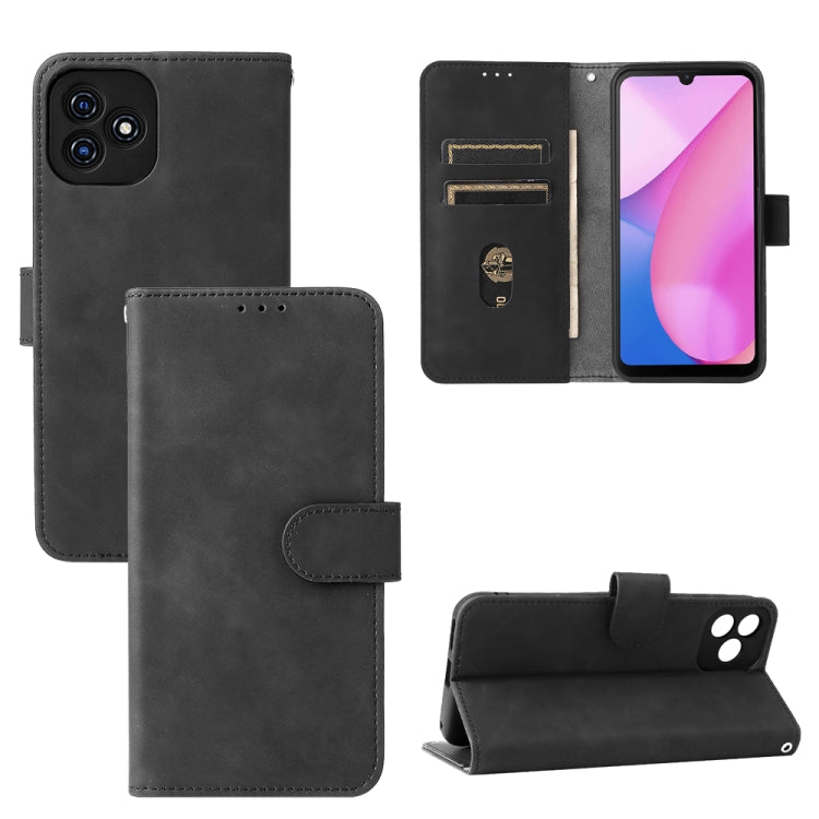 For Blackview Oscal C20 Solid Color Skin Feel Magnetic Buckle Horizontal Flip PU Phone Case(Black) - More Brand by PMC Jewellery | Online Shopping South Africa | PMC Jewellery | Buy Now Pay Later Mobicred