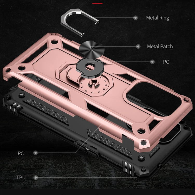For OPPO Reno5 Z Shockproof TPU + PC Phone Protective Case with 360 Degree Rotating Holder(Rose Gold) - OPPO Cases by PMC Jewellery | Online Shopping South Africa | PMC Jewellery | Buy Now Pay Later Mobicred