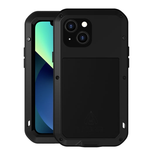 For iPhone 13 mini LOVE MEI Metal Shockproof Life Waterproof Dustproof Protective Phone Case (Black) - iPhone 13 mini Cases by LOVE MEI | Online Shopping South Africa | PMC Jewellery