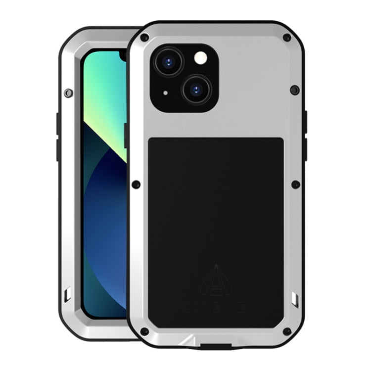 For iPhone 13 mini LOVE MEI Metal Shockproof Life Waterproof Dustproof Protective Phone Case (Silver) - free shipping - PMC TechLife - Order now!
