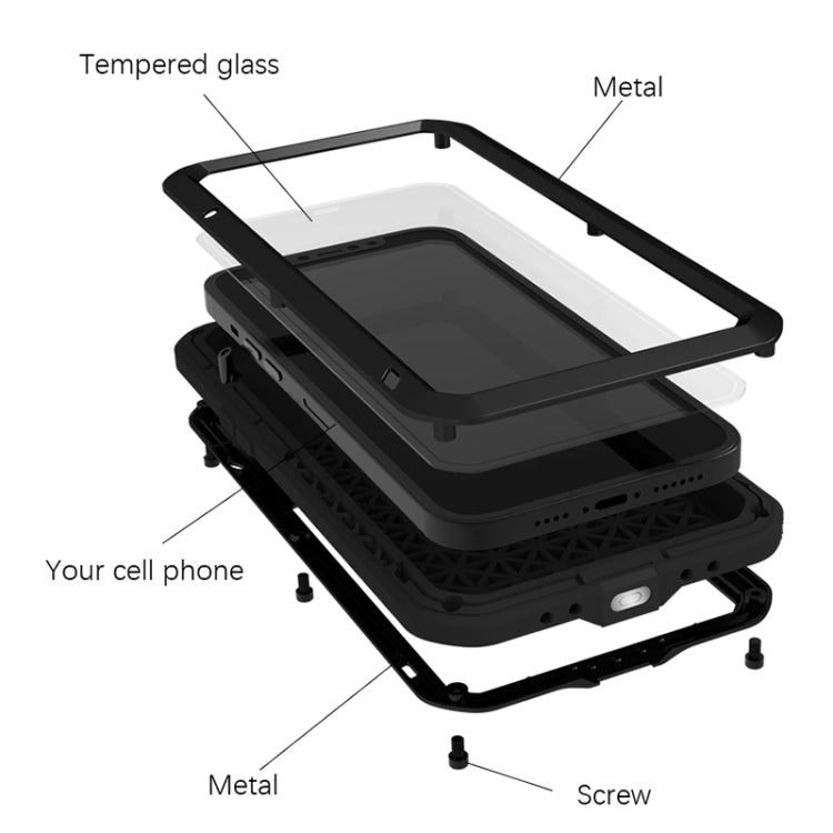 For iPhone 13 mini LOVE MEI Metal Shockproof Life Waterproof Dustproof Protective Phone Case (Yellow) - free shipping - PMC TechLife - Order now!