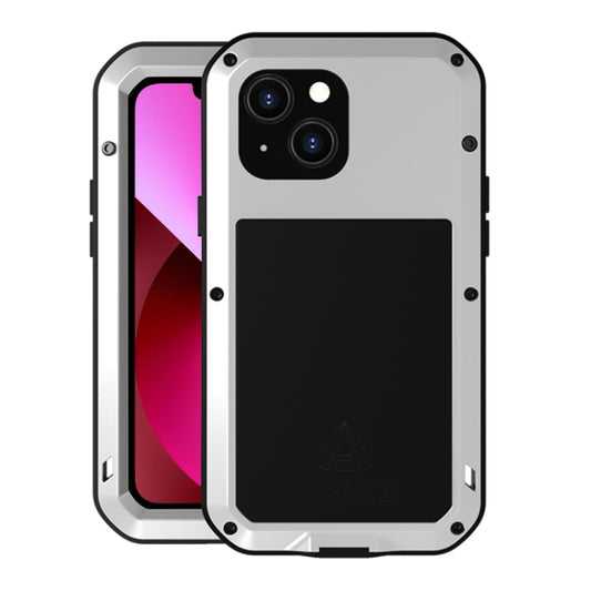 For iPhone 13 LOVE MEI Metal Shockproof Life Waterproof Dustproof Protective Phone Case(Silver) - iPhone 13 Cases by LOVE MEI | Online Shopping South Africa | PMC Jewellery