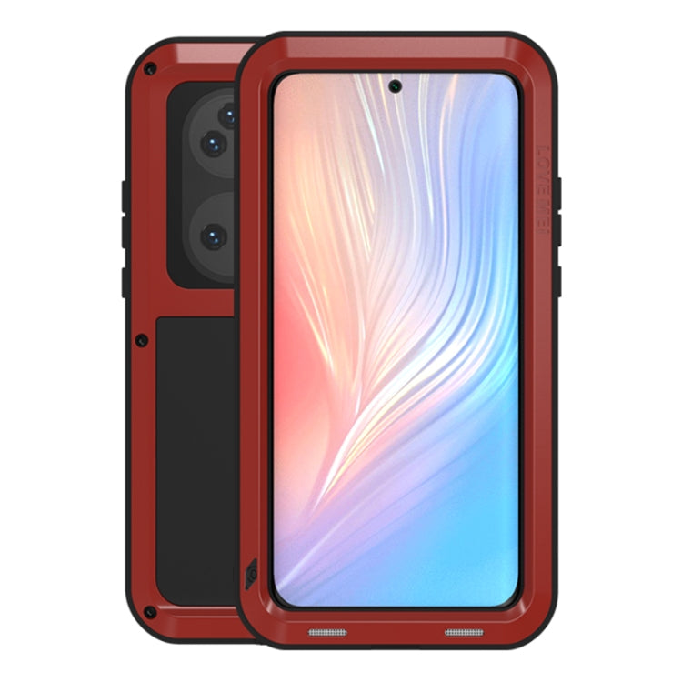 For Huawei P50 Pro LOVE MEI Metal Shockproof Waterproof Dustproof Protective Phone Case without Glass(Red) - Huawei Cases by LOVE MEI | Online Shopping South Africa | PMC Jewellery