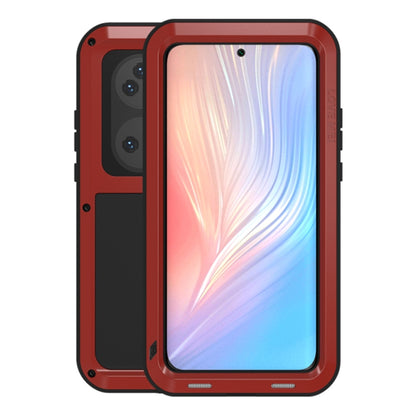 For Huawei P50 Pro LOVE MEI Metal Shockproof Waterproof Dustproof Protective Phone Case without Glass(Red) - Huawei Cases by LOVE MEI | Online Shopping South Africa | PMC Jewellery