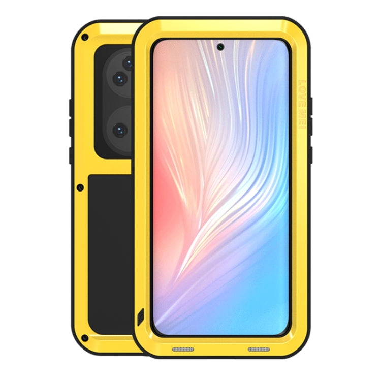 For Huawei P50 Pro LOVE MEI Metal Shockproof Waterproof Dustproof Protective Phone Case without Glass(Yellow) - Huawei Cases by LOVE MEI | Online Shopping South Africa | PMC Jewellery