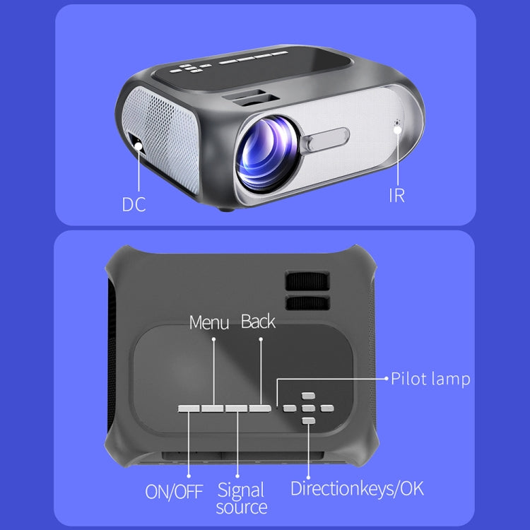T7 1920x1080P 200 ANSI Portable Home Theater LED HD Digital Projector, Basic Version,US Plug(Black) - LED Projector by PMC TechLife | Online Shopping South Africa | PMC TechLife | Buy Now Pay Later Mobicred