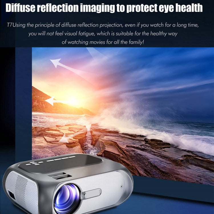 T7 1920x1080P 200 ANSI Portable Home Theater LED HD Digital Projector, Same Screen Version, UK Plug(Black) - LED Projector by PMC Jewellery | Online Shopping South Africa | PMC Jewellery | Buy Now Pay Later Mobicred