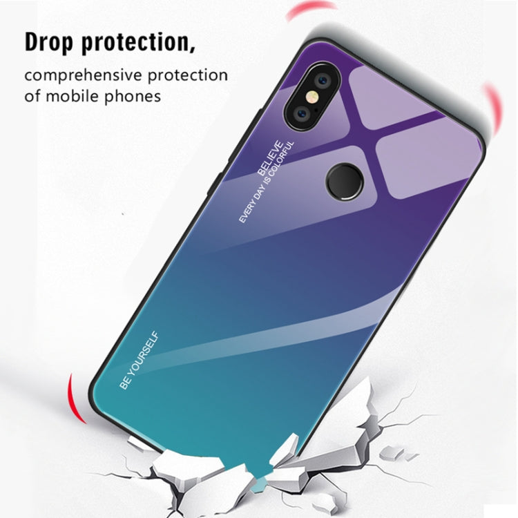 For Xiaomi Redmi Note 5 Pro Gradient Color Glass Case(Purple) - Xiaomi Cases by PMC Jewellery | Online Shopping South Africa | PMC Jewellery