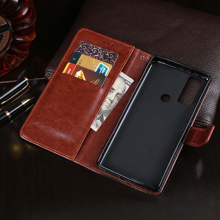 For TCL 20 R 5G idewei Crazy Horse Texture Leather Phone Case(Black) - TCL by idewei | Online Shopping South Africa | PMC Jewellery | Buy Now Pay Later Mobicred