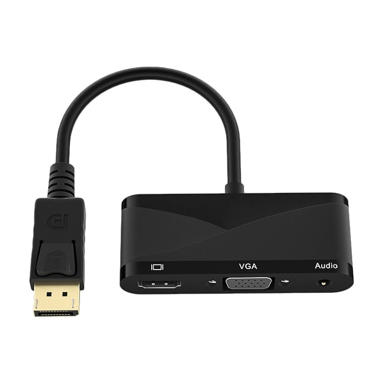 D45 3 in 1 DP to HDMI + VGA + 3.5 Audio Converter Cable(Black) - Adapter by PMC Jewellery | Online Shopping South Africa | PMC Jewellery | Buy Now Pay Later Mobicred