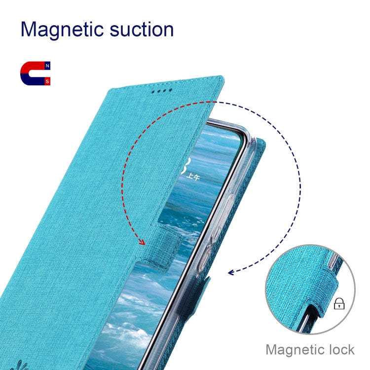 For Sharp Aquos Sense 6 ViLi K Series Magnetic Buckle Horizontal Flip Leather Phone Case(Blue) - More Brand by ViLi | Online Shopping South Africa | PMC Jewellery | Buy Now Pay Later Mobicred