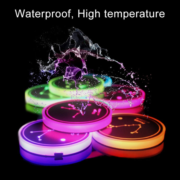 2 PCS Car Constellation Series AcrylicColorful USB Charger Water Cup Groove LED Atmosphere Light(Virgo) - Car Drink Holders by PMC Jewellery | Online Shopping South Africa | PMC Jewellery | Buy Now Pay Later Mobicred