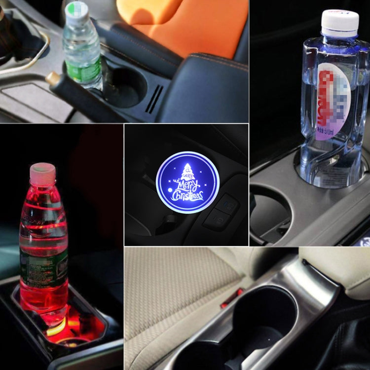 Car AcrylicColorful USB Charger Water Cup Groove LED Atmosphere Light(English Tree) - Car Drink Holders by PMC Jewellery | Online Shopping South Africa | PMC Jewellery | Buy Now Pay Later Mobicred