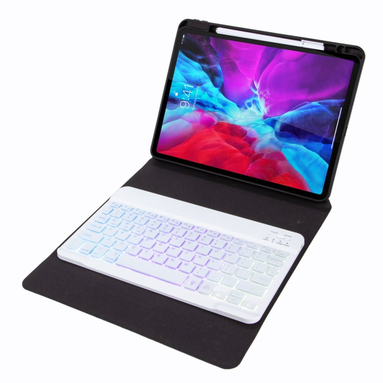 H-097S3 Tri-color Backlight Bluetooth Keyboard Leather Case with Rear Three-fold Holder For iPad 9.7 2018 & 2017(Pink Blue) - Universal by PMC TechLife | Online Shopping South Africa | PMC TechLife