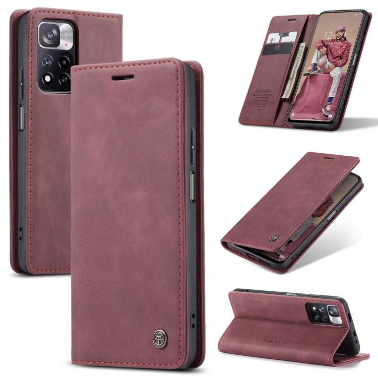 For Xiaomi Redmi Note 11 Pro Global/Redmi Note 11 Pro 5G Global CaseMe 013 Multifunctional Horizontal Flip Leather Phone Case(Wine Red) - Xiaomi Cases by CaseMe | Online Shopping South Africa | PMC Jewellery | Buy Now Pay Later Mobicred