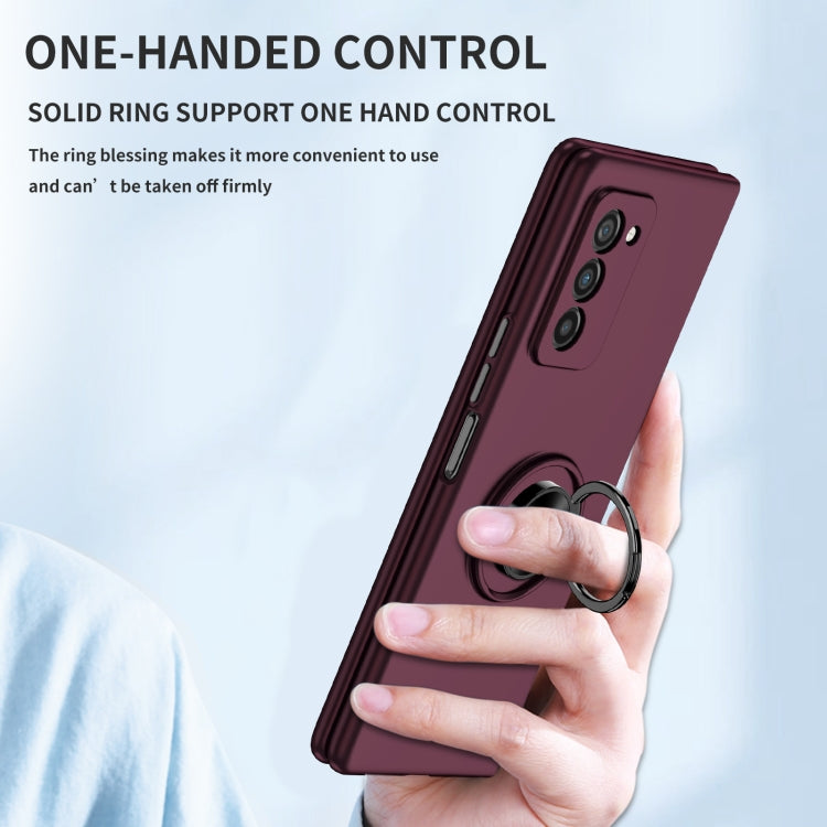 For Samsung Galaxy Z Fold2 5G Armor Ring Holder Phone Case(Wine Red) - Galaxy Phone Cases by PMC Jewellery | Online Shopping South Africa | PMC Jewellery