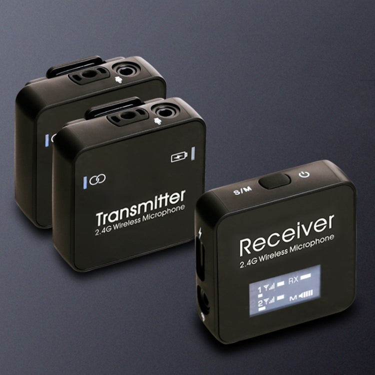 AY123 2.4G Wireless Lavalier Microphone with Digital Display(Black) - Microphone by PMC TechLife | Online Shopping South Africa | PMC TechLife | Buy Now Pay Later Mobicred