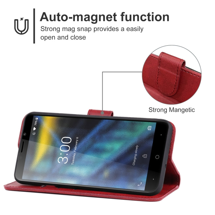 Leather Phone Case For DOOGEE X50L(Red) - Doogee Cases by PMC Jewellery | Online Shopping South Africa | PMC Jewellery | Buy Now Pay Later Mobicred