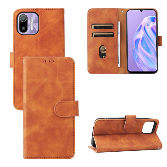 For Ulefone Note 6 Skin Feel Magnetic Flip Leather Phone Case(Brown) - Ulefone Cases by PMC Jewellery | Online Shopping South Africa | PMC Jewellery | Buy Now Pay Later Mobicred