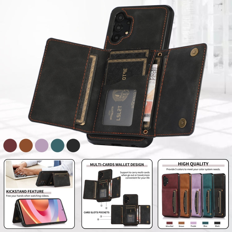 For Samsung Galaxy A32 4G Three-fold Leather Phone Case with Card Slot & Wallet & Holder(Black) - Galaxy Phone Cases by PMC Jewellery | Online Shopping South Africa | PMC Jewellery