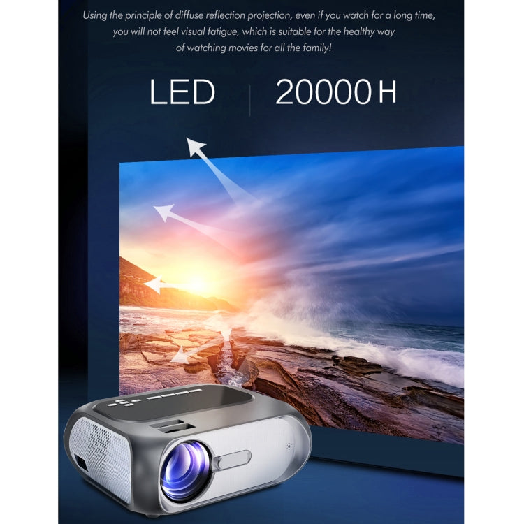 T7i 720P 200 ANSI Home Theater LED HD Digital Projector, Basic Version, UK Plug(Silver Grey) - LED Projector by PMC TechLife | Online Shopping South Africa | PMC TechLife | Buy Now Pay Later Mobicred