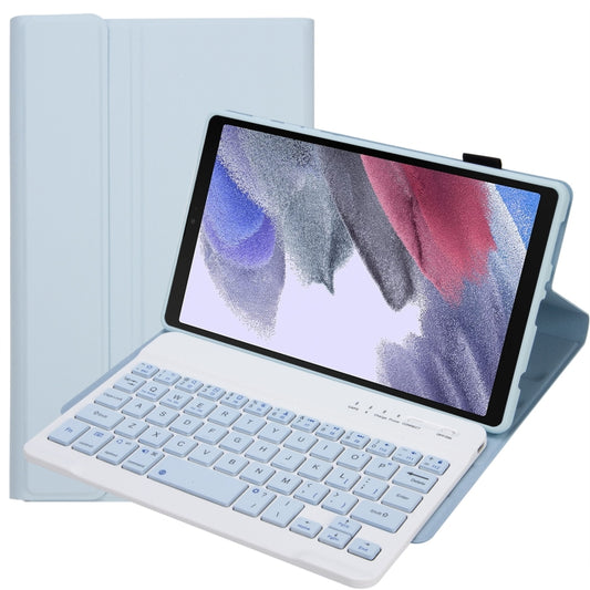 A220 Candy Color TPU Detachable Bluetooth Keyboard Leather Case with Bracket For Samsung Galaxy Tab A7 Lite 8.7 T220 / T225(White Ice Orchid) - Samsung Keyboard by PMC Jewellery | Online Shopping South Africa | PMC Jewellery