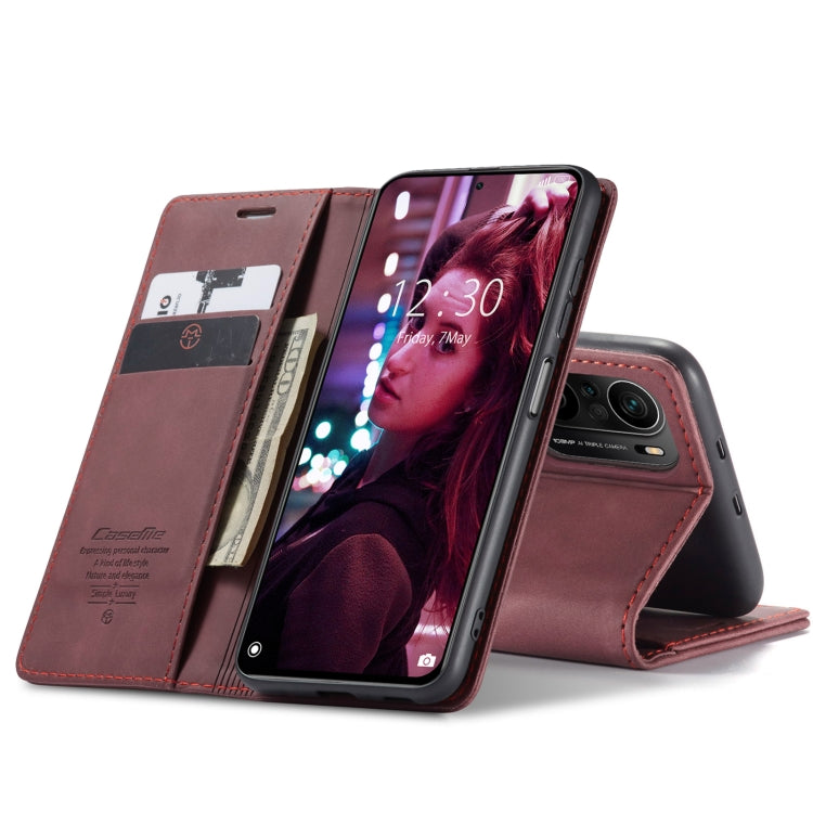 For Xiaomi Redmi K40 / K40 Pro / Poco F3／Mi 11i／Mi 11X／Mi 11X Pro CaseMe 013 Multifunctional Leather Phone Case(Wine Red) - Xiaomi Cases by CaseMe | Online Shopping South Africa | PMC Jewellery | Buy Now Pay Later Mobicred