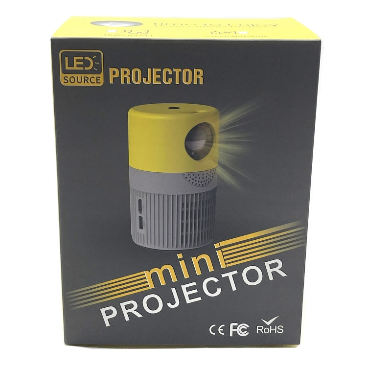 T400 100 inch Screen 3000 Lumens LED Mini Projector, Plug Type:EU Plug(Grey Yellow) - Mini Projector by PMC Jewellery | Online Shopping South Africa | PMC Jewellery | Buy Now Pay Later Mobicred