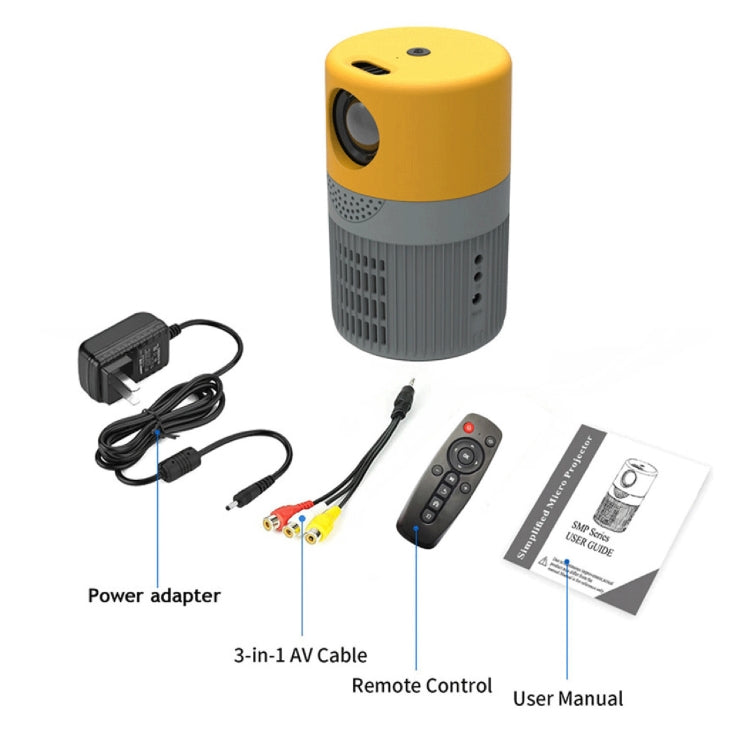 T400 100 inch Screen 3000 Lumens LED Mini Projector, Plug Type:US Plug(Black White) - Mini Projector by PMC TechLife | Online Shopping South Africa | PMC TechLife | Buy Now Pay Later Mobicred