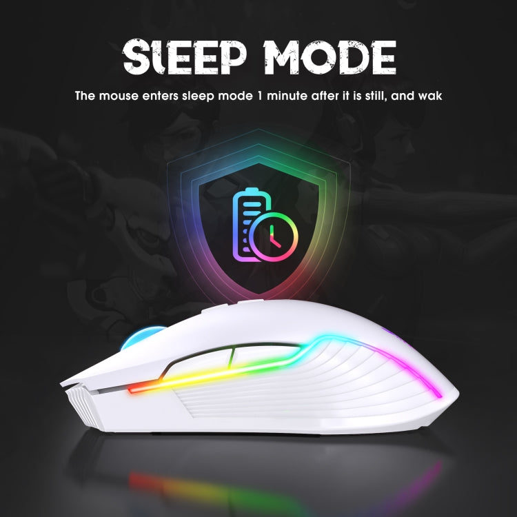 ONIKUMA CW905 2.4G RGB Lighting Wireless Mouse (Grey White) - free shipping - PMC Jewellery - Order now!
